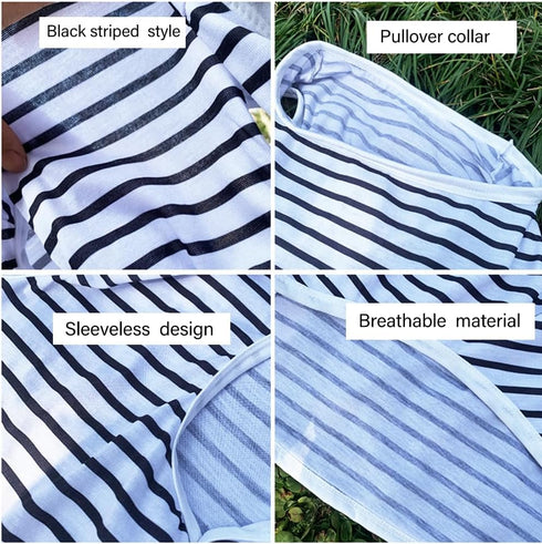 ANIAC Summer Dog Shirt for Medium Dog, Striped T-Shirt, White Basic Tank Top, Sleeveless Vest, Spring Pet Clothes