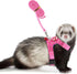 Wontee Small Pet Harness Vest and Leash Set for Gerbil, Guinea Pig, Squirrel, Kitten - M, Pink Star