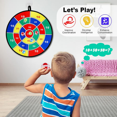 Set-29 inchs, 16 Summer 4-8, 3 4 5 6 7 8 9 10 11 Kids Dart Board Game Board Games with Stick Balls, Indoor Outdoor Toys