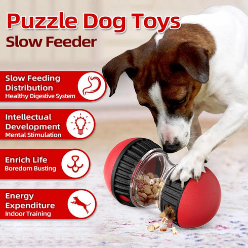 Dog Puzzle Toys, Rolling Treat Dispensing Toys for Brain Stimulation, Slow Feeder for Dogs