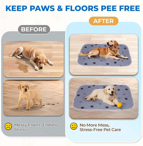 2 Pack 18"x 24" Fostanfly Reusable Puppy Pads, Washable Pee Pads for Dogs, Absorbent and Leakproof Wee Wee Mat