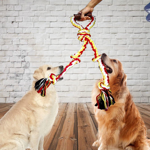 Extra Large Dog Rope Toys, Heavy Duty Tug of War Interactive Chew Rope for Medium & Large Breeds
