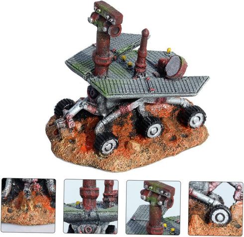 1pc Mars Rover Ornament Decorations for Home Car Trim Glass Ornaments Fish Tank Shelter Mini House Figurines Aquarium Resin Aquarium Supply Resin Decor Artificial Decor Household by Parliky