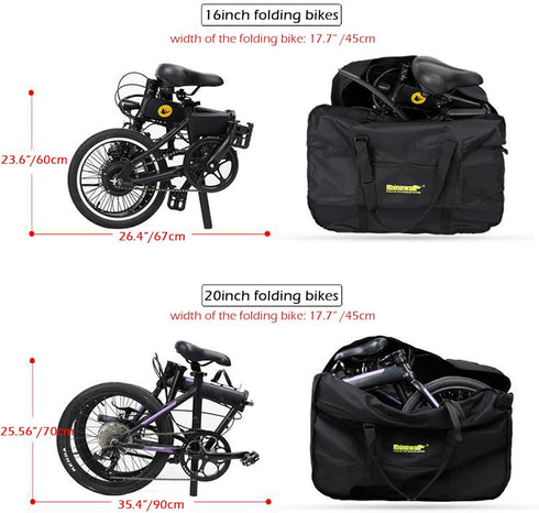 Rhinowalk 20/26inch Folding Bike Bag, Waterproof Bicycle Travel Case for Outdoors Bike Transport for Car Train Air