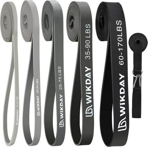 Resistance Bands Set for Exercise, Thick Heavy Workout Bands with Door Anchor for Body Stretching