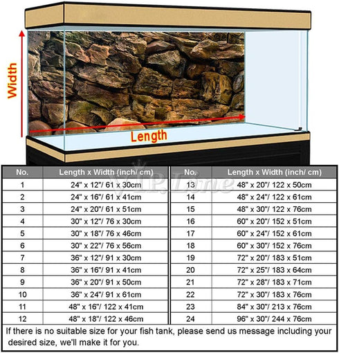 Rock Wall Aquarium Background Poster, PVC Fish Tank Decor Landscape (24" x 16"/ 61 x 41cm)
