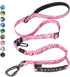Hotsky Tactical Dog Leash Heavy Duty for Medium Large Dogs, 4-6FT Bungee Shock Absorbing with Padded Double Handle,