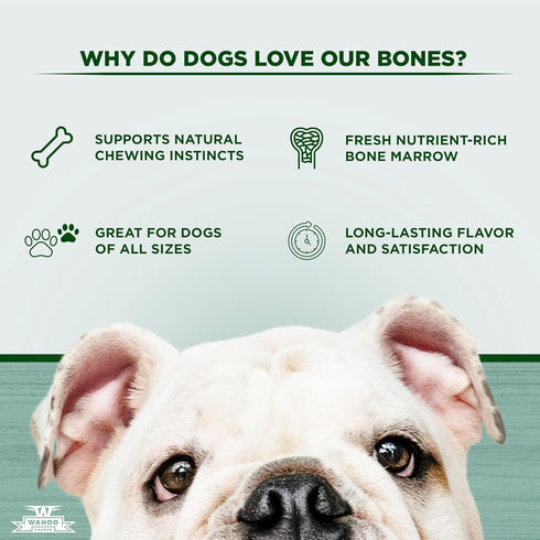 W WAHOO LOCKER 1.5in, 4 Count Wahoo Locker Smoked Beef Bones for Dogs