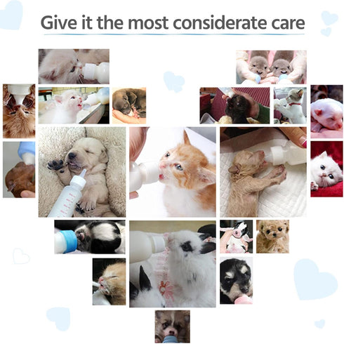 Puppy Kitten Nursing Bottle for Newborn Baby Dog Cat Rabbit Feeding with Nipples Feeder Kit