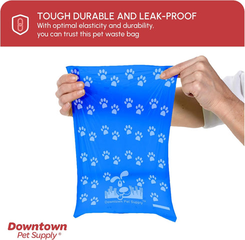 1000 Count 12.5" 8.5" Downtown Pet Supply Poop Bags for Dogs with Dispenser, - Leak-Proof Dog Waste Bags
