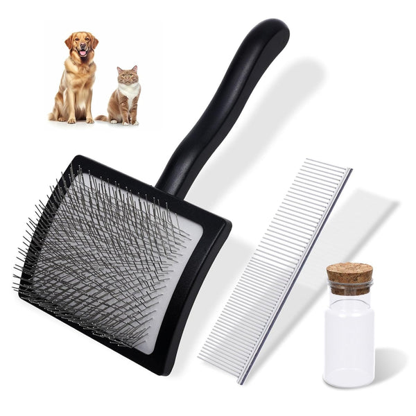 ORXOOZW 3PCS Slicker Brush for Dogs & Pet Comb,Professional Dog Grooming Brush (Goldendoodles,Poodles,Labradoodles)