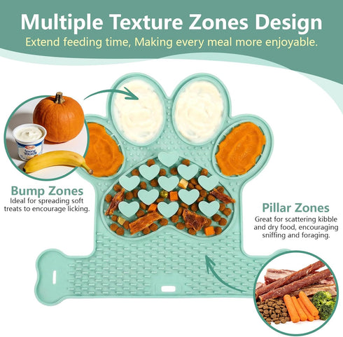 IRRESTRICO Dog Lick Mat with Suction Cups, Slow Feeder & Enrichment Mat for Dogs & Cats, Silicone Feeding Mat for Wet