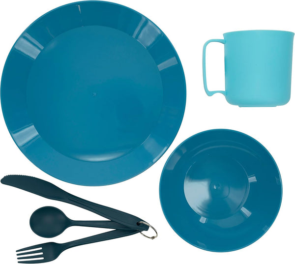 ustPackWare Dish Set with Mesh Bag, BPA Free Construction and Eating Utensils