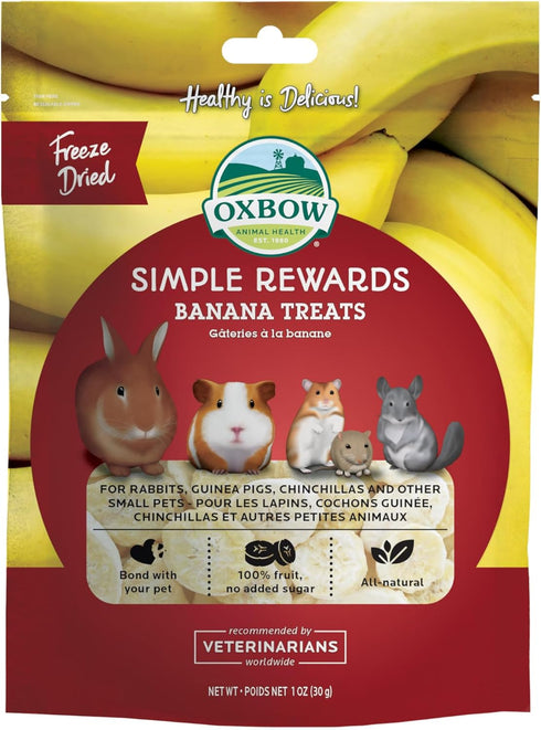 Oxbow Simple Rewards Small Pet Treats, Banana, Freeze Dried Fruit, Guinea Pig