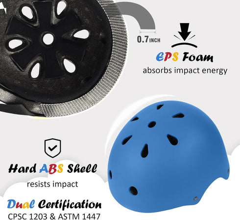 3 Kids Bike Helmet, Adjustable and Multi-Sport, from Toddler to Youth, Sizes