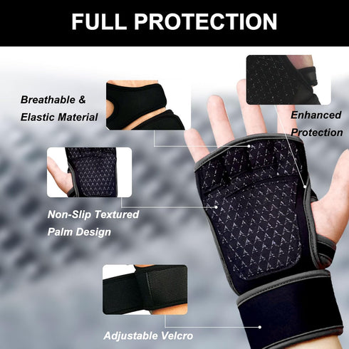 Workout Gloves for Men Women, Breathable Weight Lifting Gloves with Wrist Wraps Support for Gym, Exercise, Training