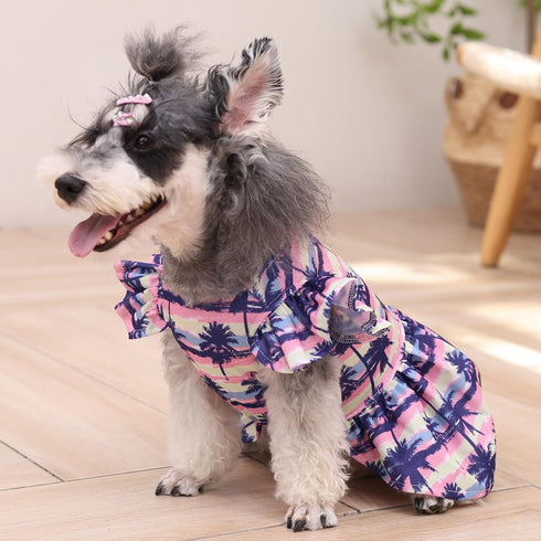 CuteBone Dog Dress, Princess Puppy Birthday Dress with Flutter Sleeves, Cat Clothes Outfit for Small Dogs (FX03S)