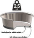 2.5 lb weighted dog bowl - No Slip, No Tip - Heavy stainless steel dog bowl with silicone rubber foot