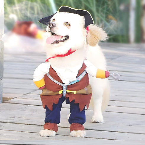 NACOCO Pirates of The Caribbean Style Pet Dog Costume, Brown (XS) for Cat