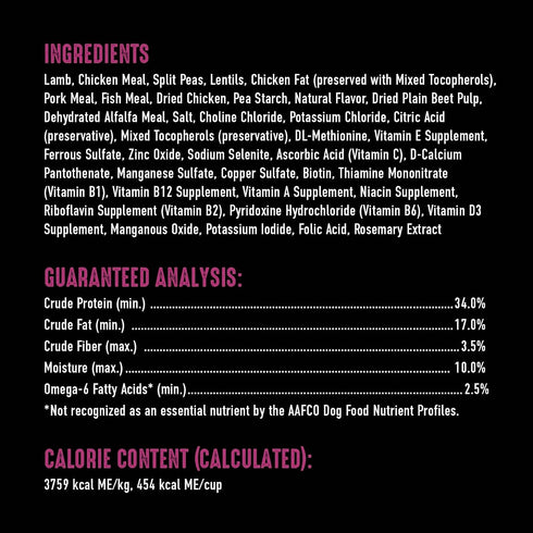 CRAVE Grain Free High Protein Adult Dry Dog Food with Lamb, 12 lb. Bag