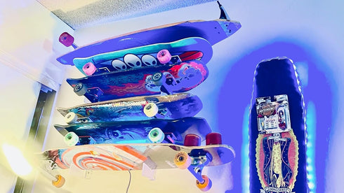 Wall Mounted Skateboard Shelf, Storage Rack, Skateboard Bracket, Horizontal Space Saving Design