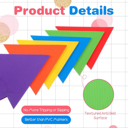 Douaowoc 12 Pack 15 Inch (6 Colorful Arrow Spot Marker, Non-Slip Directional Arrow Floor Marker Safe Road Instructions