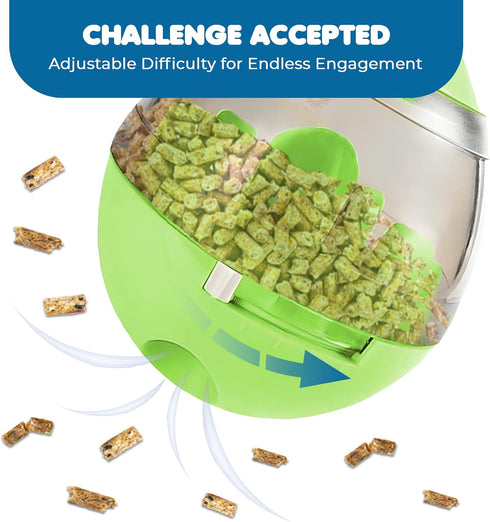 4.6 SunGrow Puppy, Small Dog Breeds, and Cat Treat Ball, Slow Pet Feeder, Boredom Buster, Adjustable Food Dispenser