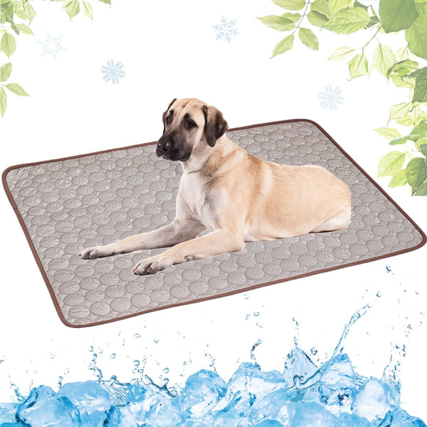 Washable Dog Cooling Mat - Portable Summer Pad, Water-Absorbent Ice Silk Self-Cooling Mat for Kennel/Sofa/Bed/Floor/Car