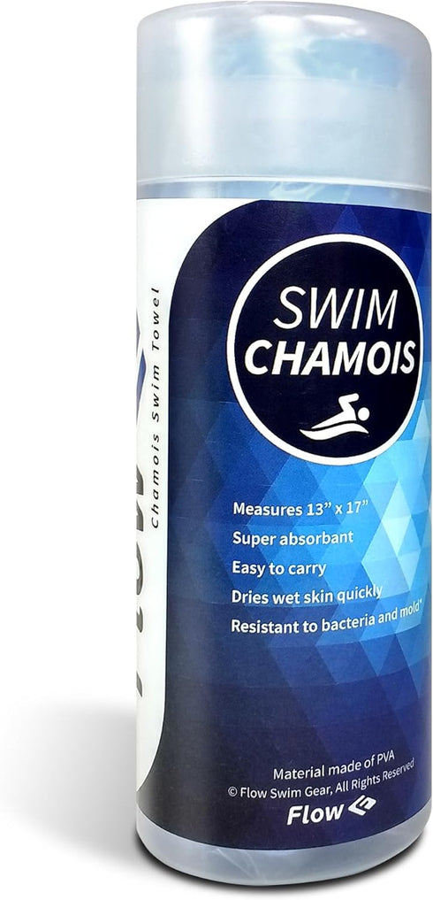 Flow Swim Chamois Quick Dry Towel for Swimming, Diving, Triathlons, and Water Sports (Aquamarine)