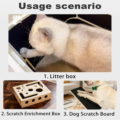6 Pack Cat Nail File Scratcher - Replaceable Nail Fil for Cat Litter Box, Self-Adhesive Sand Paper Scratcher Trim