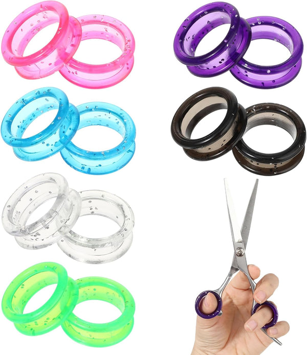 12 PCS Soft Silicone Scissors Finger Rings for Pet Grooming, Thumb Inserts, Finger Protector Ring for Animal Hair