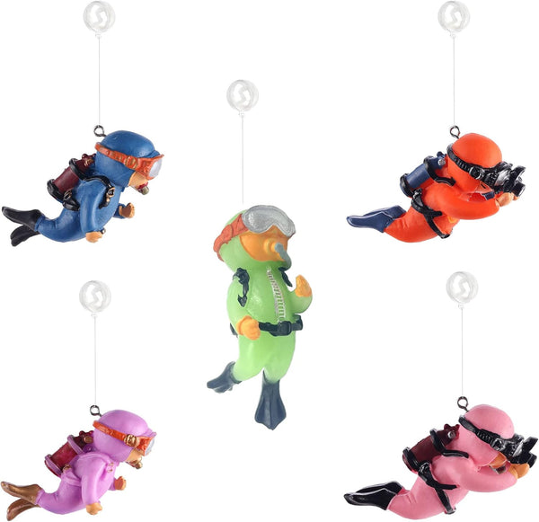 5Pcs Floating Fish Tank Decorations, Cute Little Diver Aquarium Ornament Accessories