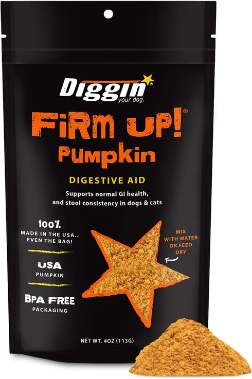 Diggin' Your Dog Firm Up Pumpkin for Dogs & Cats Fiber Supplement