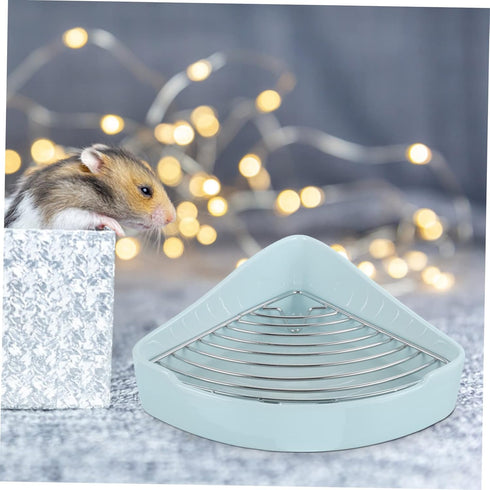 Chinchillas Triangle Ceramic Rabbit Litter Box Non-Slip Base for Guinea Pigs and Small Pets Easy-Clean Potty Training
