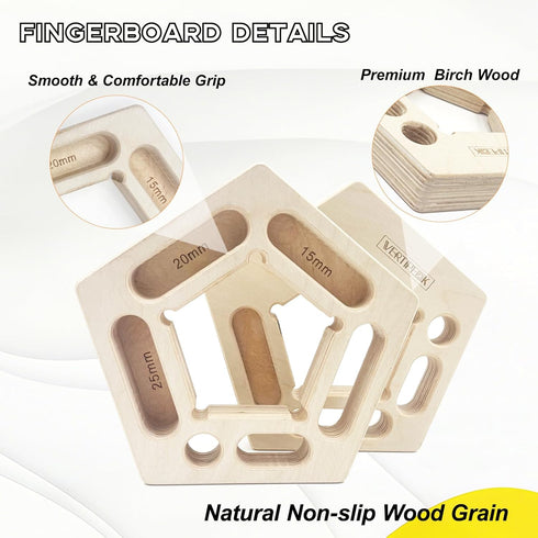 2 Pack Portable Hangboard Rock Climbing, Lightweight Wooden Climbing Fingerboard for Bouldering, Finger Strength, Arm