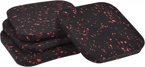 uxcell Treadmill Mat - 3.9"x3.9" Exercise Equipment Mat for Floor Protection and Sound Reduction (Black Red)