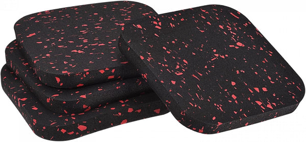 uxcell Treadmill Mat - 3.9"x3.9" Exercise Equipment Mat for Floor Protection and Sound Reduction (Black Red)
