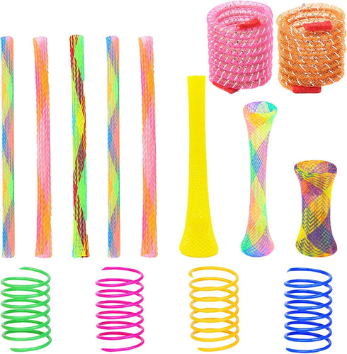 42 Pieces Cat Spring Toys Set, Colorful Interactive Cat Toy and Tube for Indoor Cats, Flexible Plastic Coil for Kittens