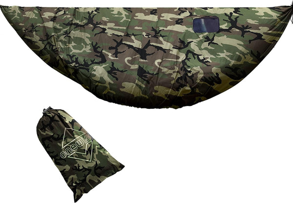 Onewind Premium Wind Sock for Hammock, Lightweight Wind-Resistant Underquilt Protector, Camouflage