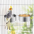 Wontee Pet Food Water Bowl with Clamp Holder Stainless Steel Feeding Cups Feeder for Dog Bird Parrot Cat Rabbit, 2 Packs (M)