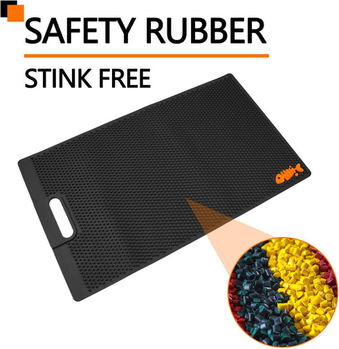 NonSlip Fish Fillet Mat, Heavy Duty Rollable Fish Bait Cutting Board, Large Size Fish Cleaning Mat (14 x 24“, Black)