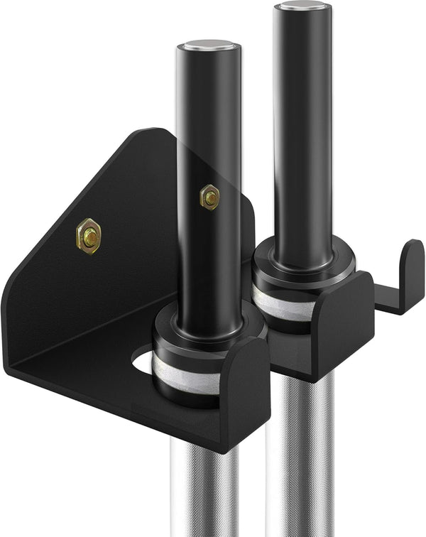Vertical Barbell Mount Rack, Olympic Barbell Hanger, Double Barbell Holder Wall Mount, Space Saving Garage Gym