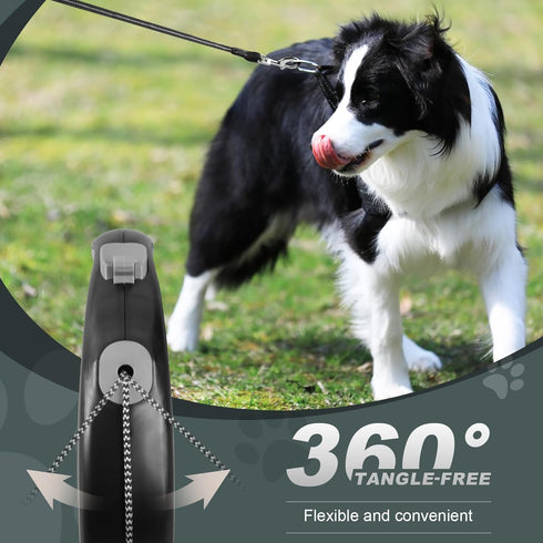 Retractable Dog Leash, 20 FT Walking Leash for Small/Medium Dogs or Cats up to 44 lbs, Tangle Free Nylon Cord