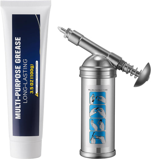 LemonRoad Mini Grease Gun with High Performance Bicycle Grease, Small Lubricant Gun with