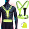 Reflective Running Vest, LED Safety Vest with Waist Pack, USB-C Rechargeable for Night Walking, Running, Biking