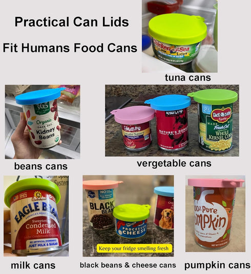 Pet Food Can Covers - Comtim 3 Pack Silicone Can Lids for Dog Cat Wet Food, Universal Size