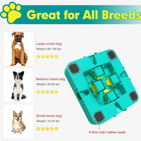 3 1 Dog Puzzle Toy Mental Stimulation - Level in Dogs Food Feeder Puzzle, Dog Treat Puzzle Feeder (Advanced-Blue Board)