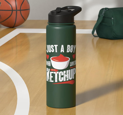 Just a Boy who loves ketchup. Just a Boy who loves ketchup Stainless Steel Insulated Water Bottle