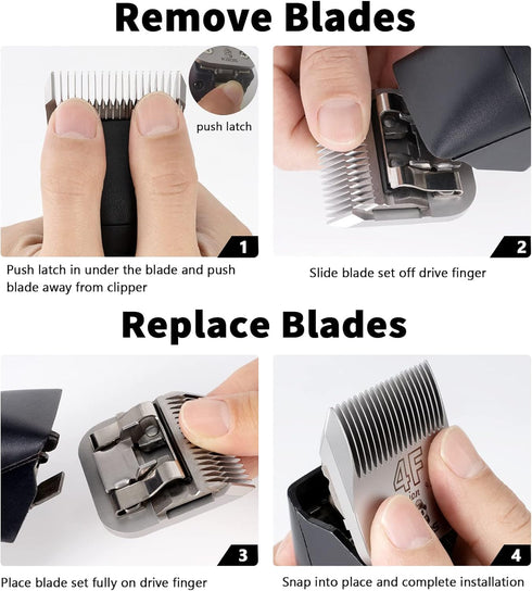 Detachable Pet Clipper Blades, Compatible with Andis, Oster, Wahl A5 Clippers, 1/2'' 13mm Cut Length