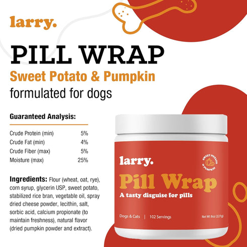 102 8 oz Sweet Potato Pill Wrap for Dogs - Pumpkin Moldable Paste - Hide Dog Medication Pouches - Medicine Treats Pill